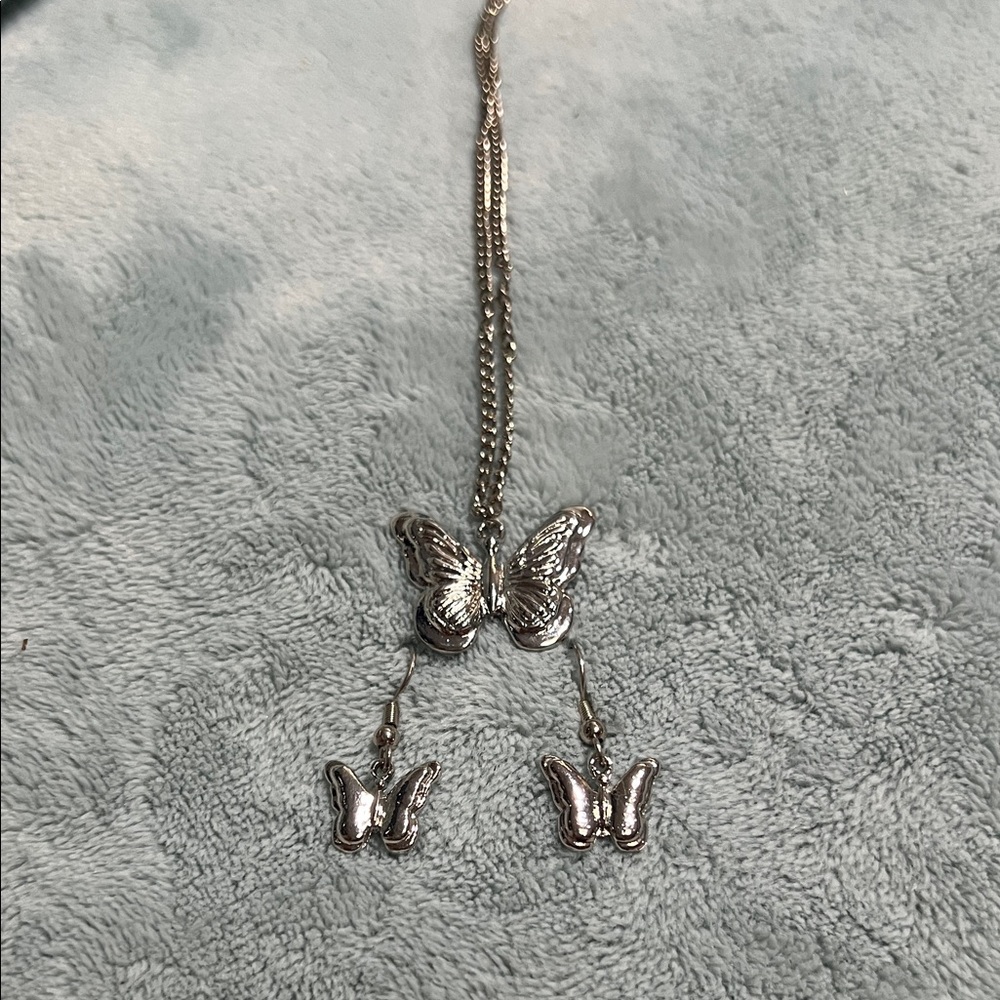 Silver Butterfly Pendant Necklace